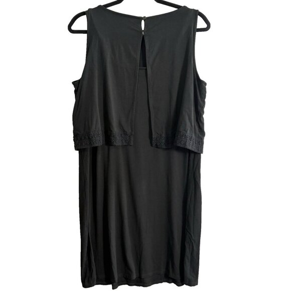 J JILL Wearever Women Sleeveless Pullover Knit Midi Dress Sz M Black Casual 13-8 - Picture 2 of 11